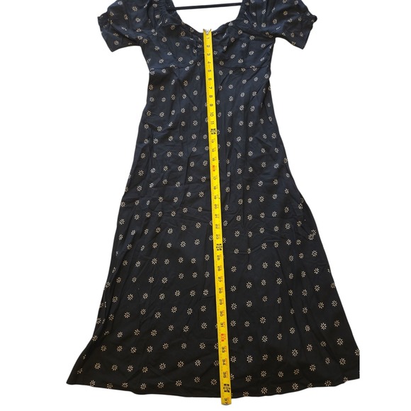 Madewell Size 0 Black Sweetheart Puff-Sleeve Midi Dress New With Tags - Picture 11 of 14